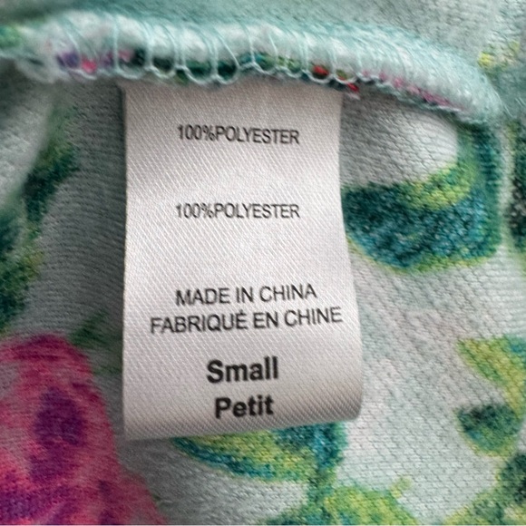 Betsy Johnson robe ruffle frilly trim floral neon blue green purple pink tie up - Picture 10 of 10